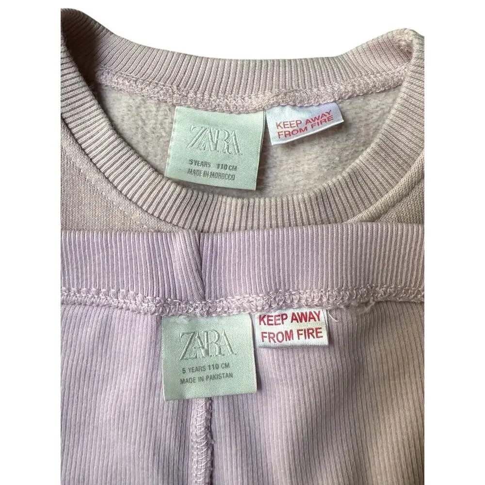 Zara Waffle Dress and Shorts Outfit, Size 5T (110cm), Pastel Pink